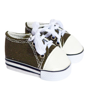 Army Green Canvas Tennis Shoes Fits 18 Inch American Girl Dolls 