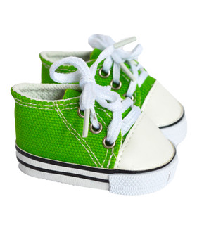 Tropical Green Canvas Tennis Shoes Fits American Girl Dolls