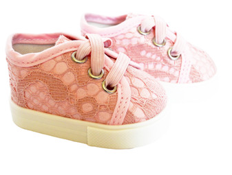 Pink Lace Tennis Shoes Fits 18 Inch Dolls