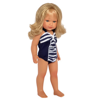 Azure Splash: Contemporary Blue Swimsuit for 18-Inch Dolls