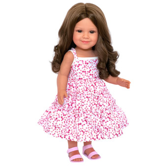 Pink Flower Maxi Dress Fits 18 Inch Dolls