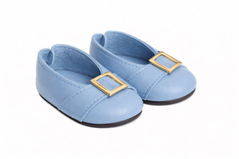 18 Inch Doll Shoes Blue Buckle Pilgrim Flats – Classic Dress Shoes for 18" Dolls | MBD® Quality