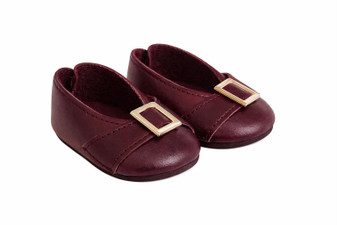 18 Inch Doll Shoes Wine Buckle Pilgrim Flats – Classic Dress Shoes for 18" Dolls | MBD® Quality