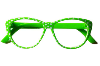 Lime green Polka Dot Glasses