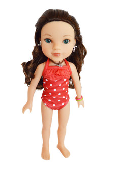 Wellie Wishers Red Polka Dot Swimsuit 