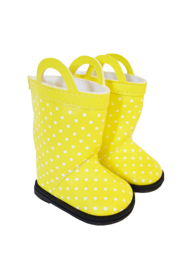 Yellow Dot Rainboots for Wellie Wisher Dolls