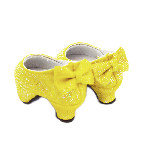Belle Yellow High Heels Bows on Back for American Girl Dolls