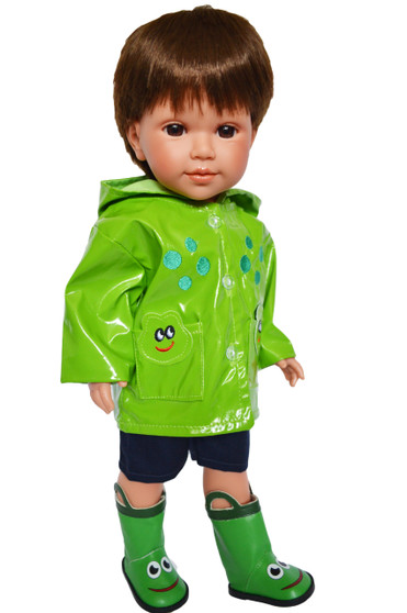 Froggy Fun Raincoat Fits 18 Inch Dolls