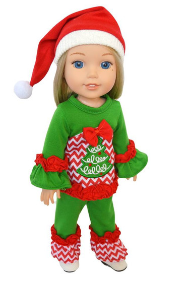 Christmas Tree Lounge Set for Wellie Wisher Dolls