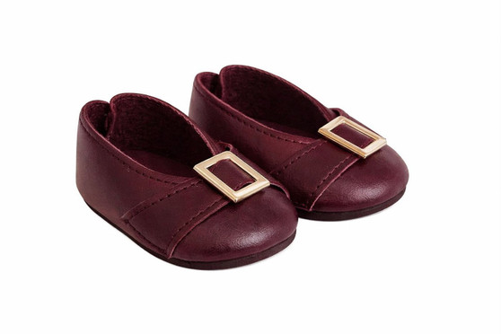 18 Inch Doll Shoes Wine Buckle Pilgrim Flats – Classic Dress Shoes for 18" Dolls | MBD® Quality