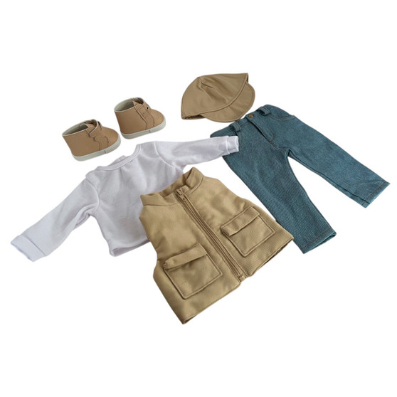 Khaki Outdoorsman Outfit for Boy Dolls