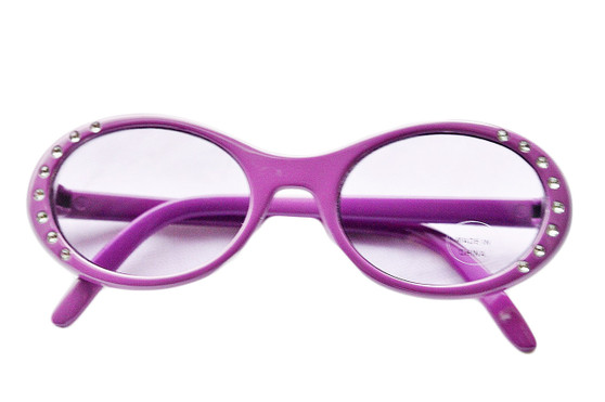 GLASSES PURPLE OVAL GEM