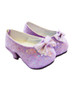 Lavender Heels with Bow on the Front for Wellie Wisher Dolls