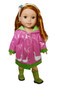 Pink Swan Raincoat for Wellie Wishers Dolls
