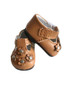 Brown Flower Mary Janes for Wellie Wisher Dolls