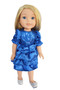 My Brittany's Hanukkah Blue Party Dress for Wellie Wisher Dolls