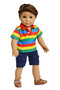 Multi Color Polo Outfit for American Girl Boy Dolls