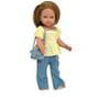 Yellow Gingham Top and Denim Pants Outfit with Purse – Fits 18 Inch Dolls