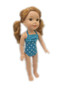 Wellie Wishers Cyan Blue Dot Swimsuit