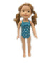 Wellie Wishers Cyan Blue Dot Swimsuit