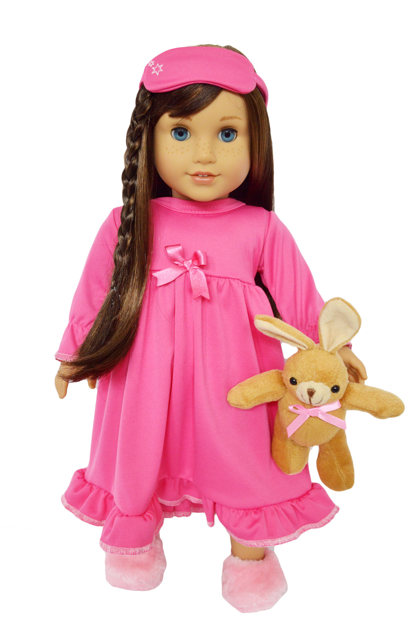 Pink Nightgown with Sleep Mask for American Girl Dolls