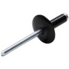 Rivet - Large - 5/8 in Head - 3/16 in Steel Mandrel - 1/4 to 3/8 in Grip Range - Aluminum - Black Paint - Set of 250