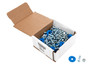 Body Bolt Kit - 1/4-20 in Thread - 1 in Long - Allen Head - Bolts / Countersunk Washers / Lock Nuts Included - Plastic / Steel - Blue / Zinc Oxide - Set of 50