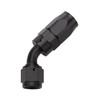 Fitting - Hose End - 45 Degree - 12 AN Hose to 12 AN Female Swivel - Aluminum - Black Anodized - Each