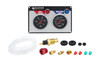 Gauge Panel Assembly - Auto Meter Sport-Comp - Oil Pressure / Water Temperature - 2-5/8 in Diameter - Black Face - Warning Light - Kit