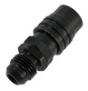 6AN Straight Push Lock Valved Quick Connect BLK