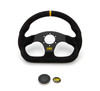 Super Quadro Steering Wheel Black Spokes Suede