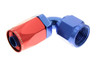 8AN 90Deg Female Alum Hose End Red Blue
