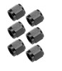 3an Alm Tube Nuts 3/8-24 6pk  Black
