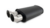 Streetpower Flat Black Oval Muffler 2.5in Inlet