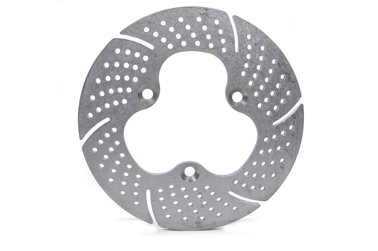 Brake Rotor - Front - 10.00 in OD - 0.375 in Thick - Drilled / Slotted - Aluminum - Natural - Sprint Car - Each