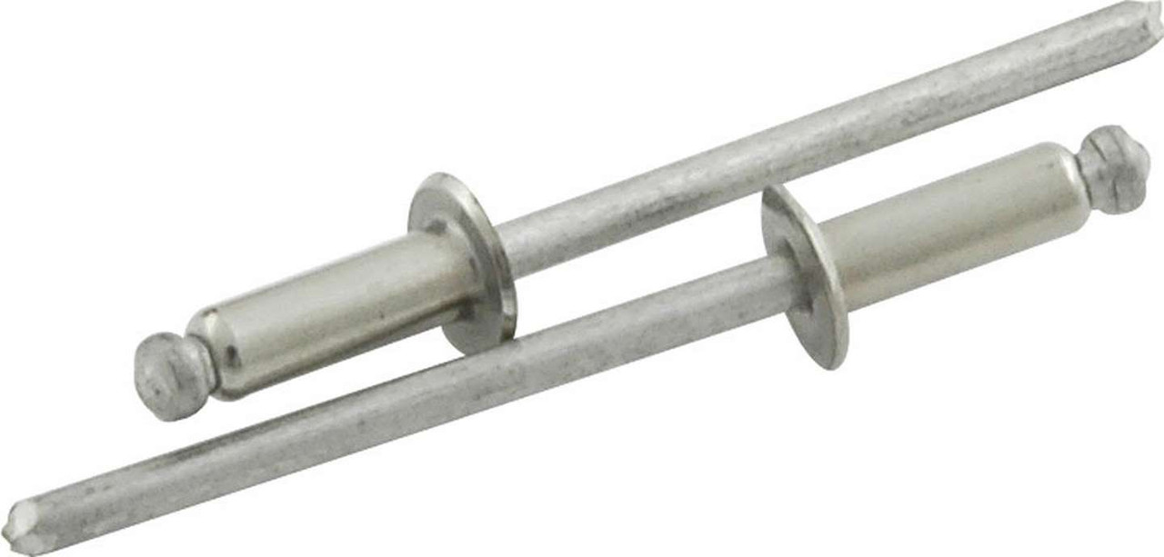 Rivet - 3/8 in Head - 1/8 in Stainless Mandrel - 1/8-1/4 in Grip Range - Aluminum - Natural - Set of 500