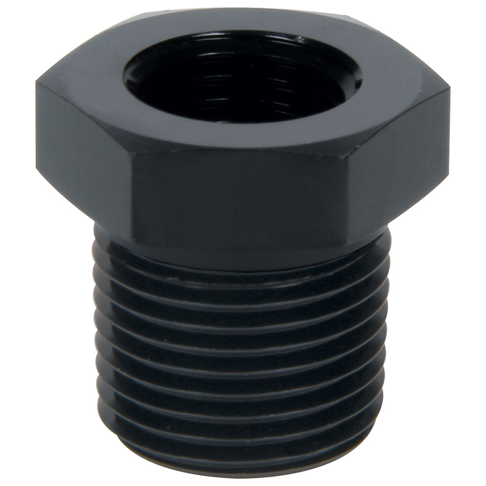 Fitting - Bushing - 1/8 in NPT Female to 1/2 in NPT Male - Aluminum - Black Anodized - Each