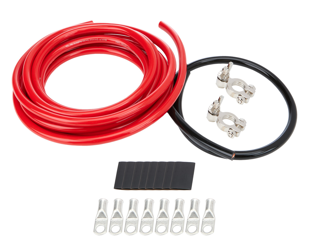 Battery Cable Kit - 4 Gauge - Top Mount Battery Terminals - Terminals / Heat Shrink Included - Copper - 15 ft Red / 2 ft Black - Kit