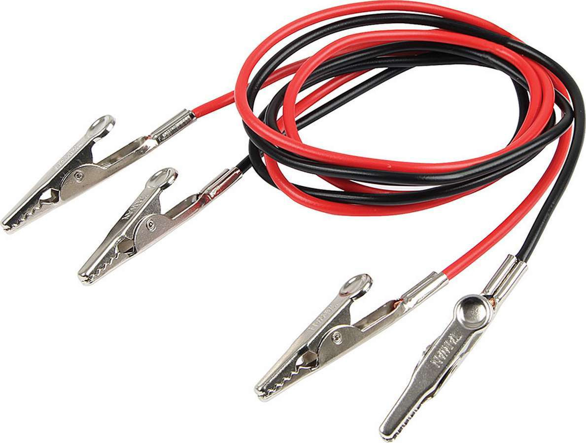 Test Leads - Alligator Clamp Connectors - 30 in Long - Black / Red - Kit