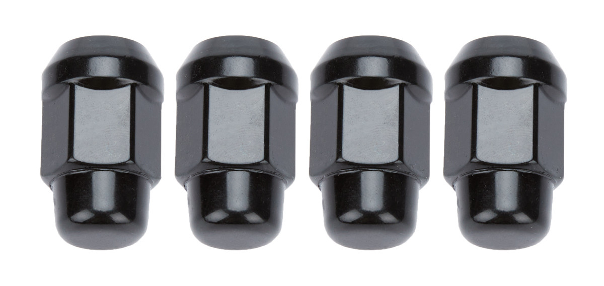 4 Lugnuts Acorn Bulge 1/2 Black