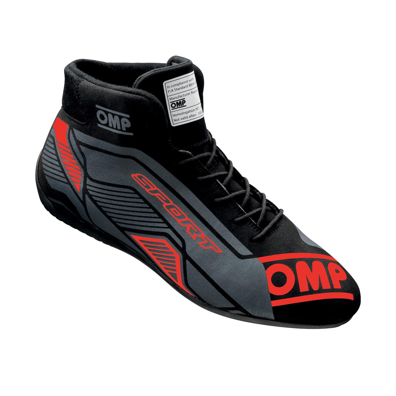 OMP SPORT SHOES FIA 8856 -2018 BLACK / RED SZ. 40