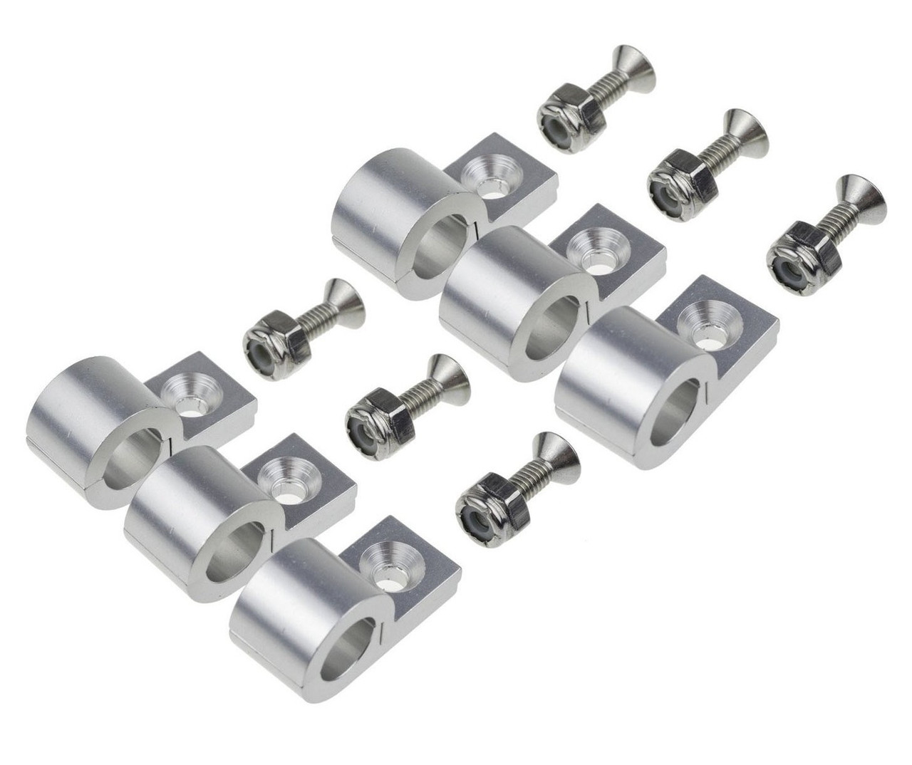 3/16in Polished Aluminum Line Clamps 6/pkg