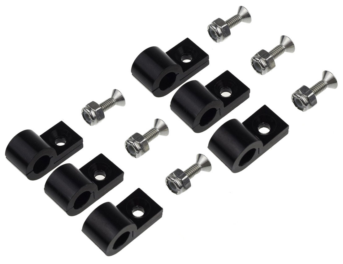 9/16in Black Aluminum Line Clamps 6/pkg