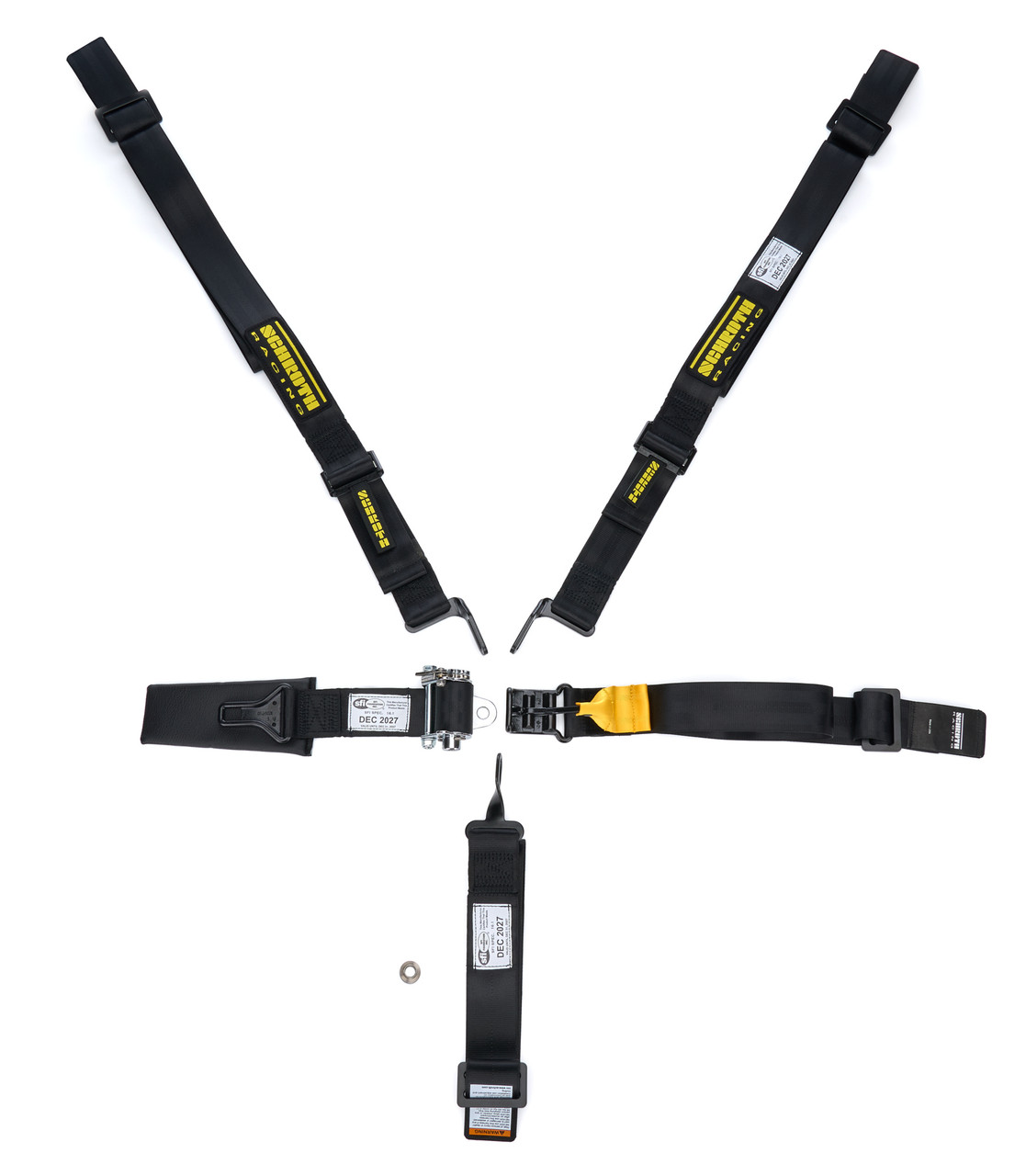 Harness 5pt LL Ratchet 2in No Lap Adj Black