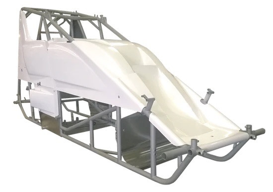 Sprint Car Kit B X-Wedge White Inside Rail Body