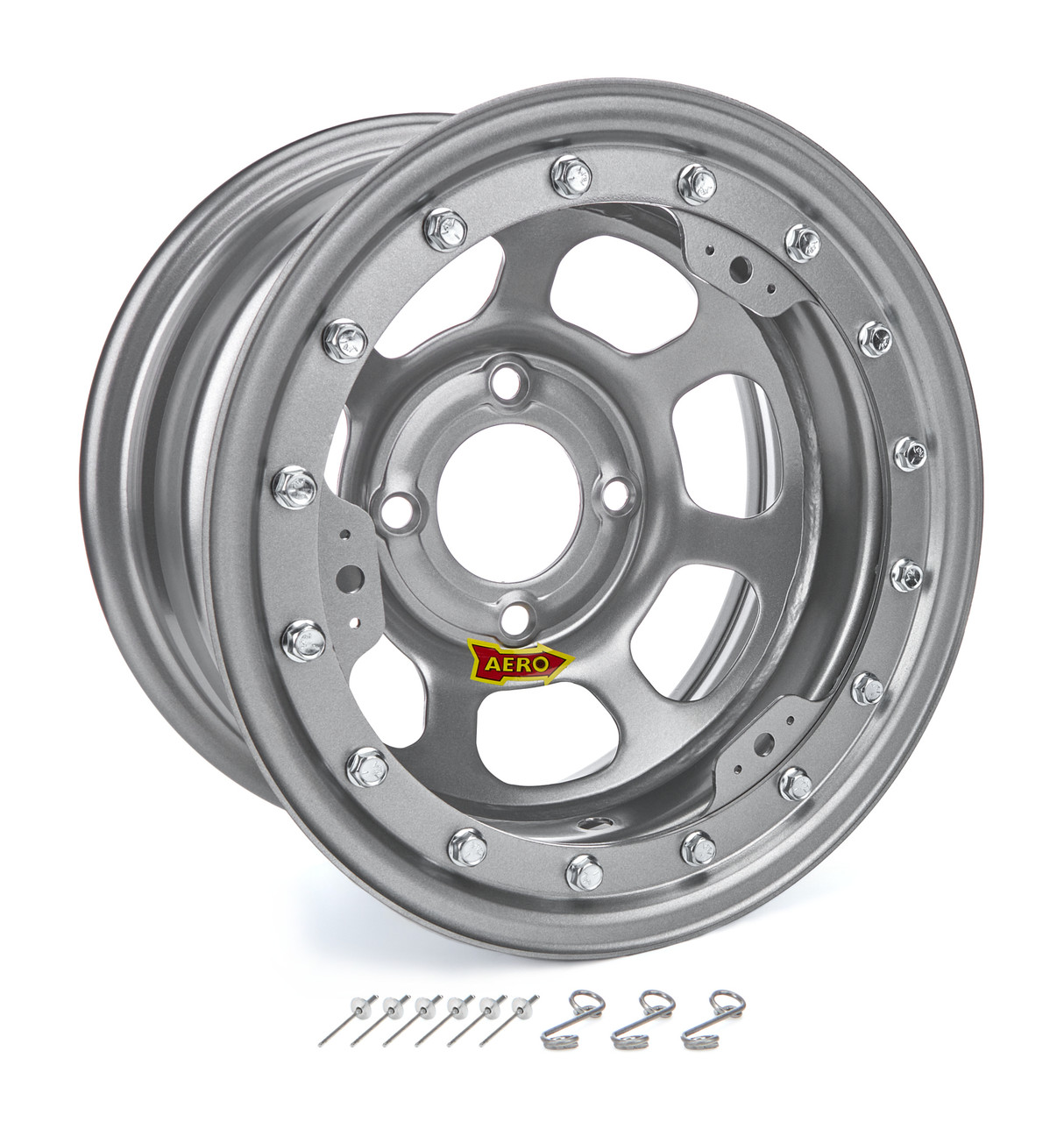 13x7 2in. 4.50 Silver Beadlock Wheel