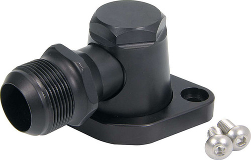 Water Neck - 90 Degree - 20 AN Male Inlet - Swivel - O-Ring - Hardware Included - Aluminum - Black Anodized - Chevy V8 - Each