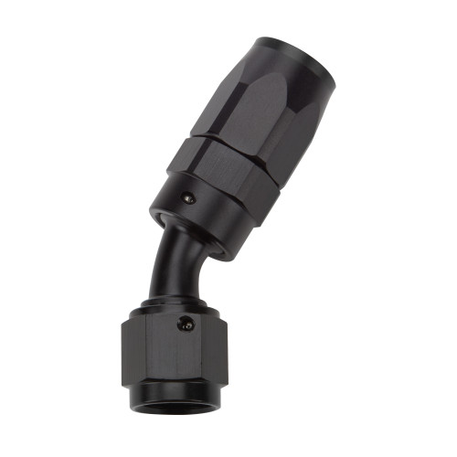 Fitting - Hose End - 30 Degree - 8 AN Hose to 8 AN Female Swivel - Aluminum - Black Anodized - Each
