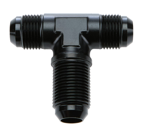 Fitting - Bulkhead Tee - 10 AN Male x 10 AN Male x 10 AN Male Bulkhead - Aluminum - Black Anodized - Each