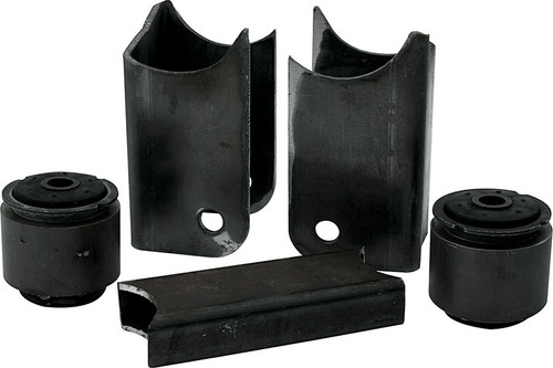 Trailing Arm Bracket - Lowered - Lower / Upper - 3 in OD Axle Tubes - 1 Hole - Steel - Black Paint - GM G-Body Chassis - Kit